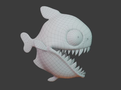 Piranha cartoon 3D Model