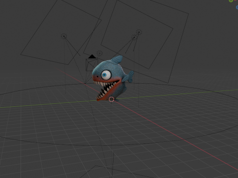 Piranha cartoon 3D Model