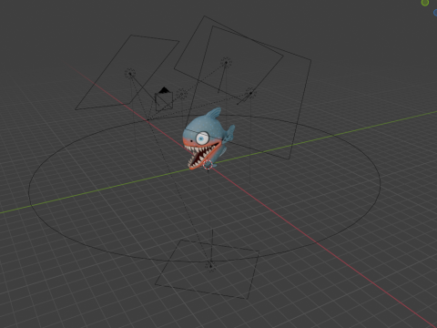 Piranha cartoon 3D Model