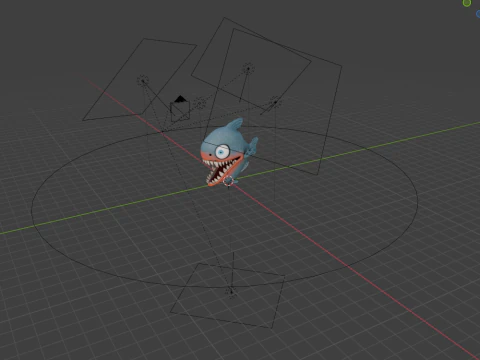 Piranha cartoon 3D Model