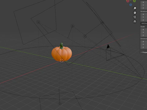 Caricature de citrouille Modèle 3D