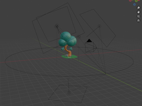 Boom en stenen cartoon 3D Model