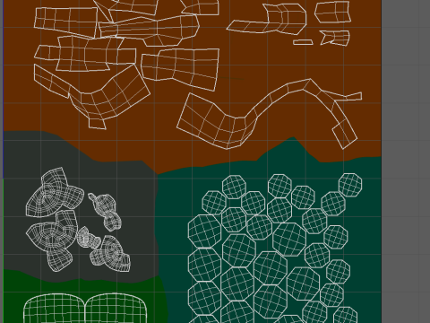 Boom en stenen cartoon 3D Model