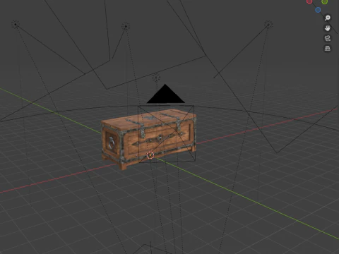 Old wooden chest with lock 3D Model