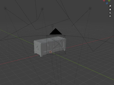 Old wooden chest with lock 3D Model