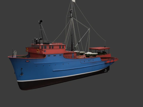 Fishing Boat 02 3D Model