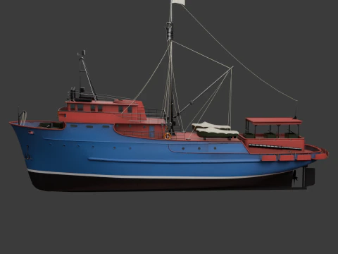 Fishing Boat 02 3D Model