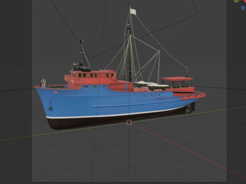 Fishing Boat 02 3D Model