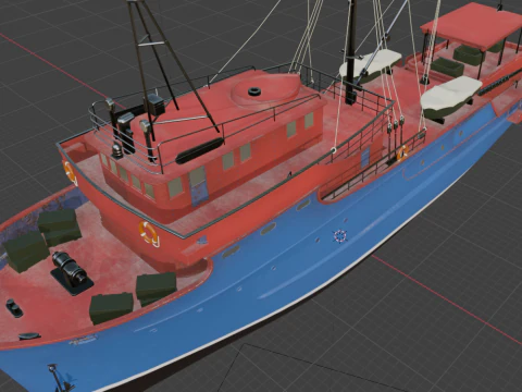 Fishing Boat 02 3D Model