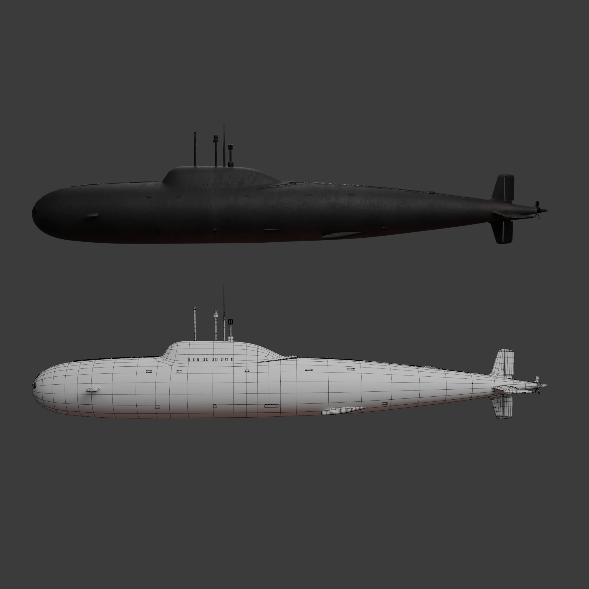 U-Boot-Sowjet 3D Modell .c4d .max .obj .3ds .fbx .stl .blend 
