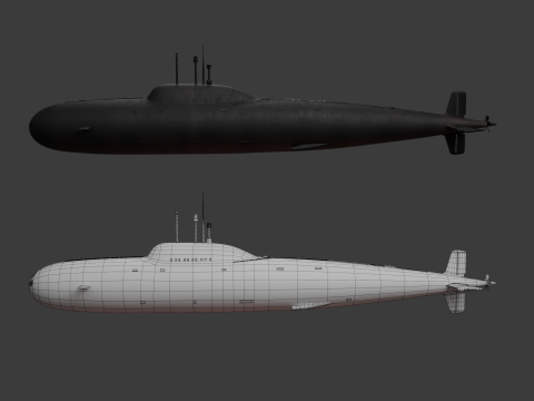 Submarine Soviet 3D Model