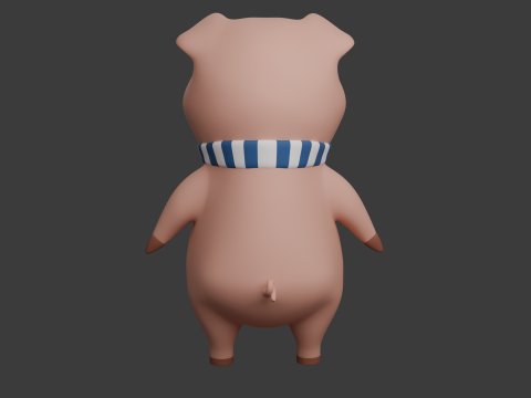 Maiale cartone animato 02 Modello 3D