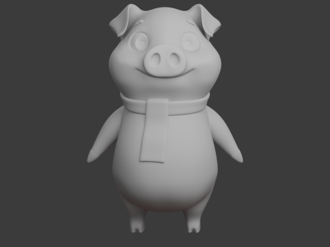 Maiale cartone animato 02 Modello 3D
