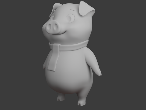 Maiale cartone animato 02 Modello 3D