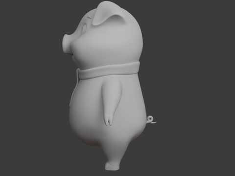 Maiale cartone animato 02 Modello 3D