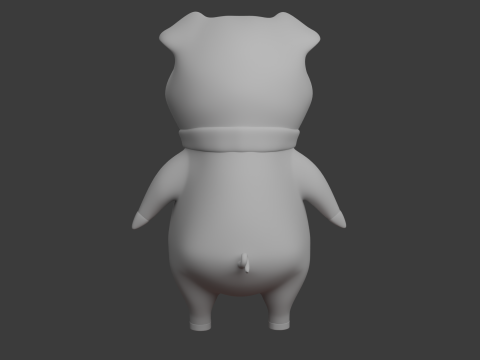 Maiale cartone animato 02 Modello 3D