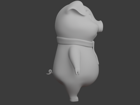 Maiale cartone animato 02 Modello 3D