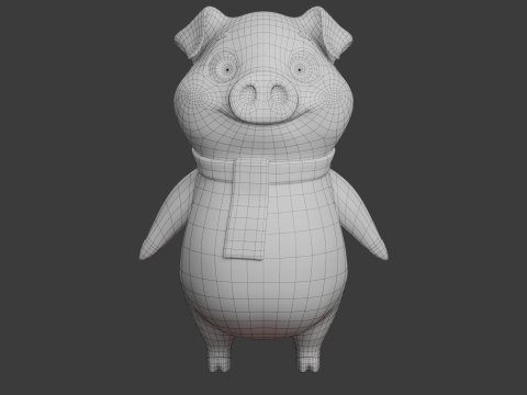 Maiale cartone animato 02 Modello 3D