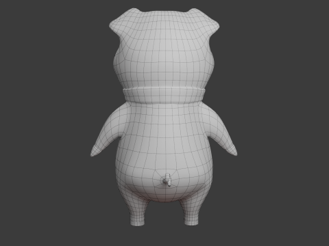 Maiale cartone animato 02 Modello 3D