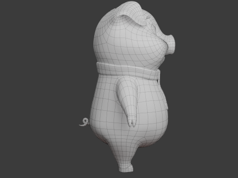 Maiale cartone animato 02 Modello 3D