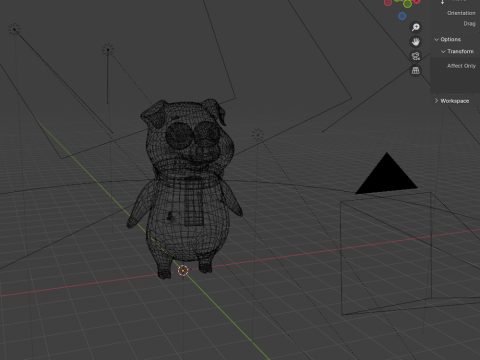 Maiale cartone animato 02 Modello 3D