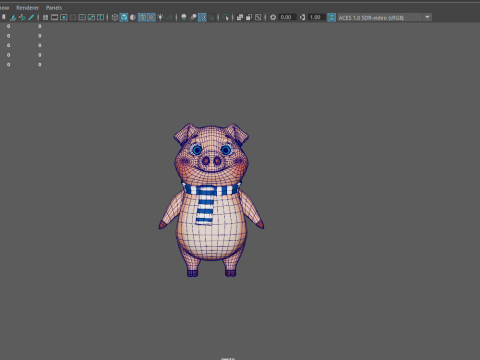 Maiale cartone animato 02 Modello 3D