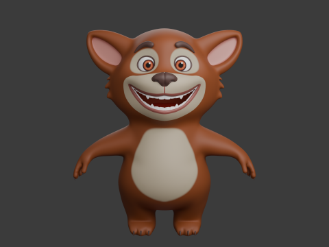 Roter Panda-Cartoon 3D Modell