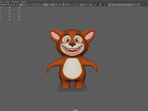 Kresk&oacute;wka czerwona panda Model 3D