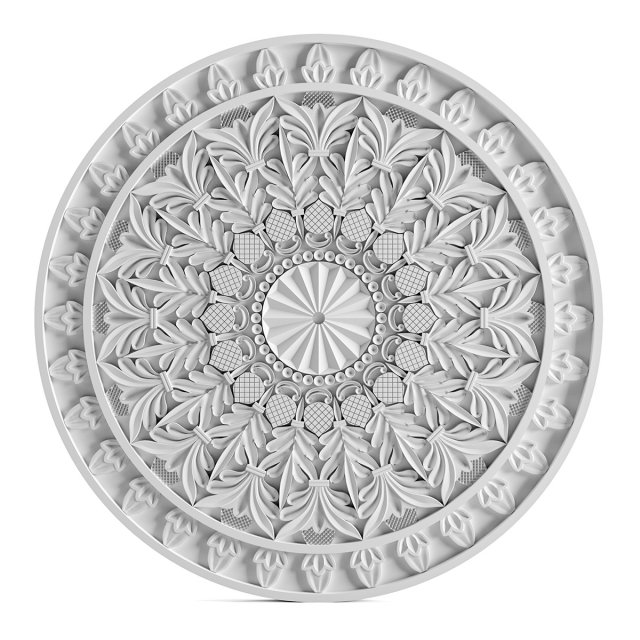 rosette ornament 3D 模型 .c4d .max .obj .3ds .fbx .stl .blend