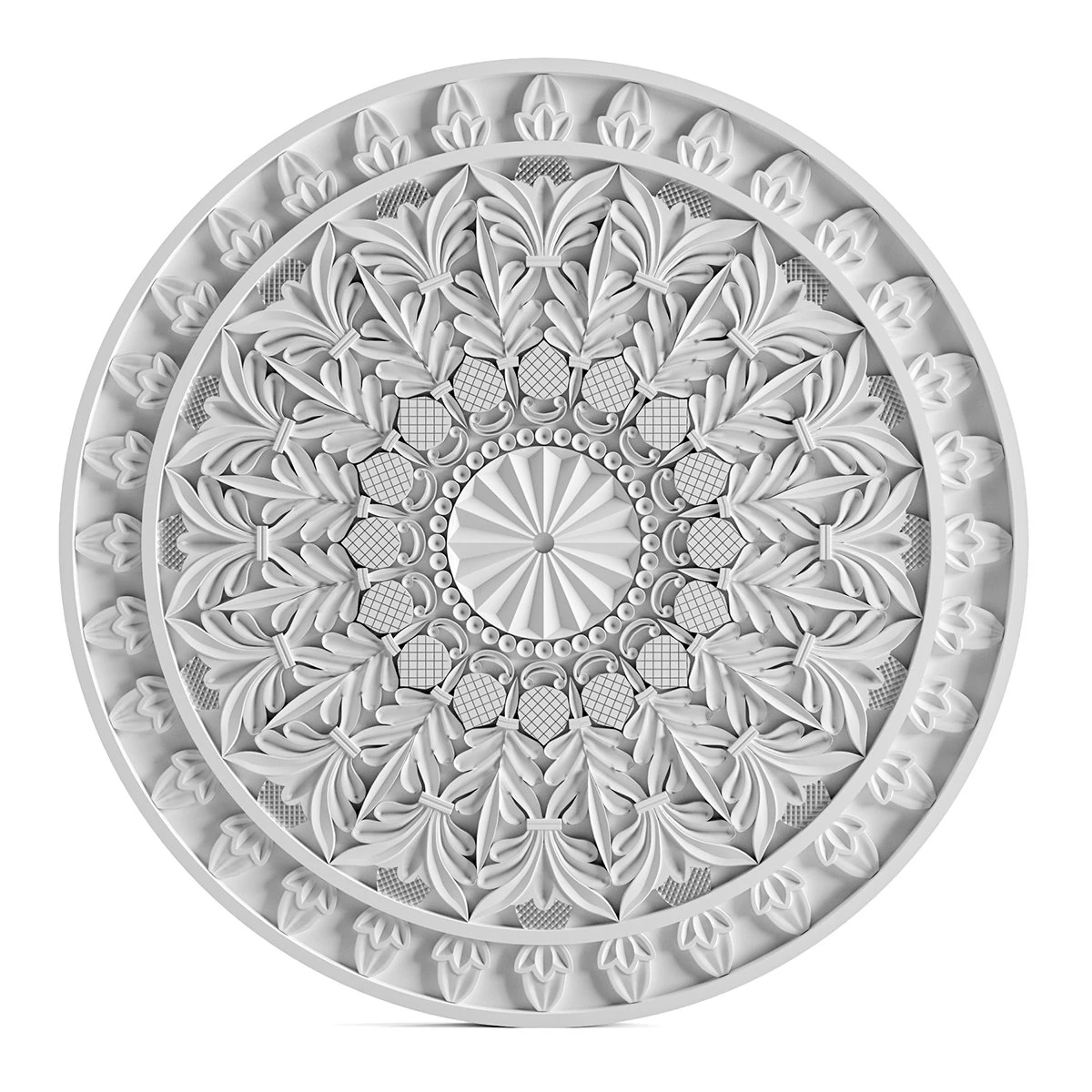 rosette ornament 3D Model .c4d .max .obj .3ds .fbx .stl .blend