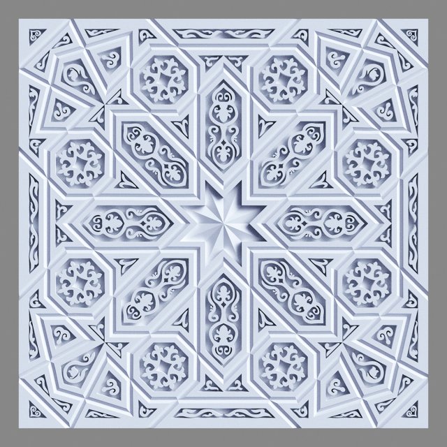 decorative panel with ornament 3D मॉडल .c4d .max .obj .3ds .fbx .stl .blend 