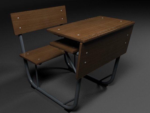 School Desk 3d Model In Desk 3dexport