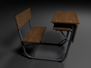 school desk Model 3D