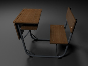 school desk Model 3D