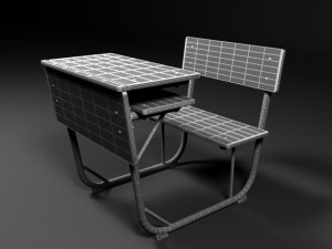 school desk Model 3D