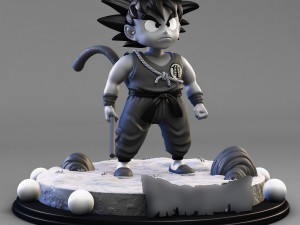 kid goku Modèles 3D en vedette