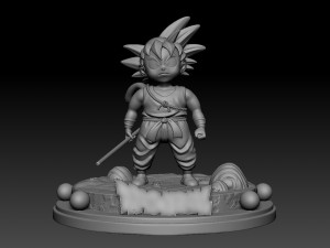 kid goku Modèles 3D en vedette
