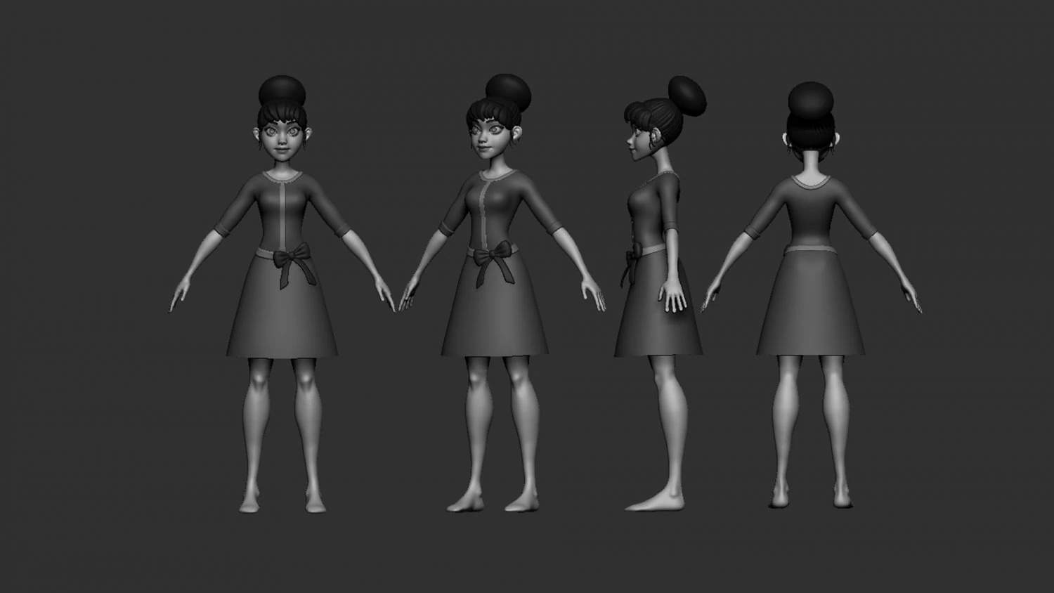 Body basemesh - Stylized female 3D Model .c4d .max .obj .3ds .fbx .stl .blend