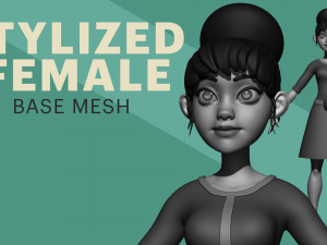 Body basemesh - Stylized female Modèle 3D
