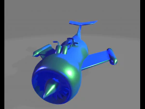 t&uuml;rbin u&ccedil;an motosiklet 3D Model