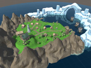 Modelo de unidade 3D da vila de vikings Modelo 3D