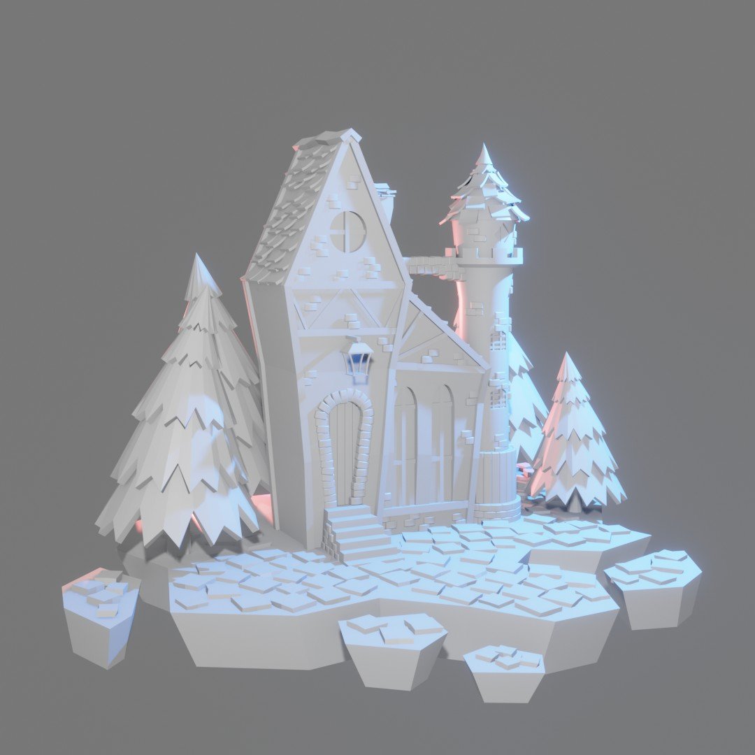Dreamcore house Modelo 3D in Outro 3DExport