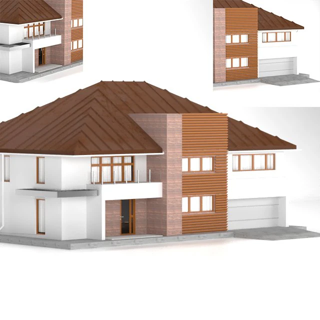 houseberg house 22 3D Model .c4d .max .obj .3ds .fbx .stl .blend 