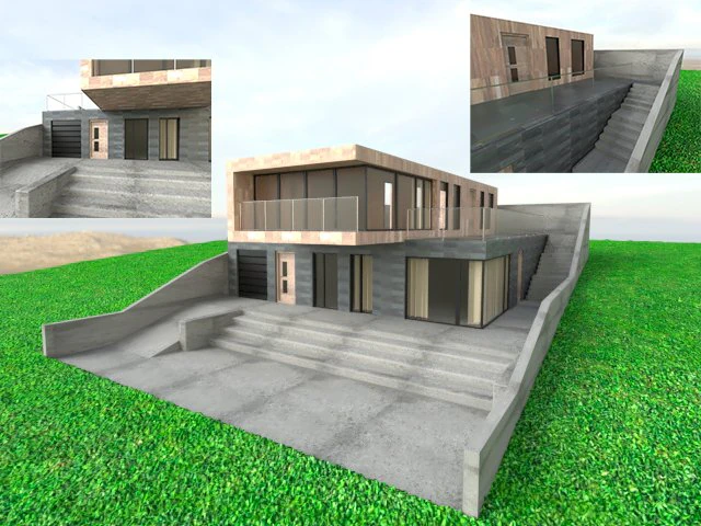 modern villa 021 3D Model .c4d .max .obj .3ds .fbx .stl .blend 