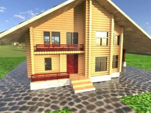 houseberg wood house 26 3D Model