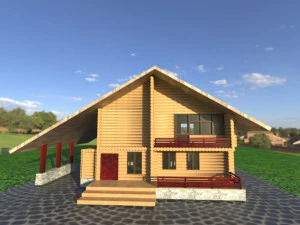 houseberg wood house 26 3D Model