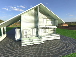 houseberg wood house 26 3D Model