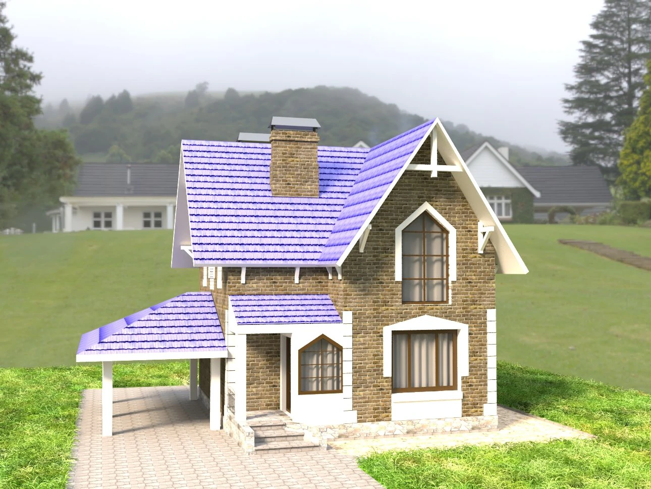 houseberg house 27 3D Model .c4d .max .obj .3ds .fbx .stl .blend 