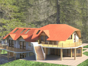 hotel in forest 3D Model