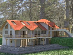 hotel in forest 3D Model